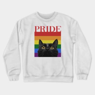 Vintage Black Cat Gay Pride Crewneck Sweatshirt